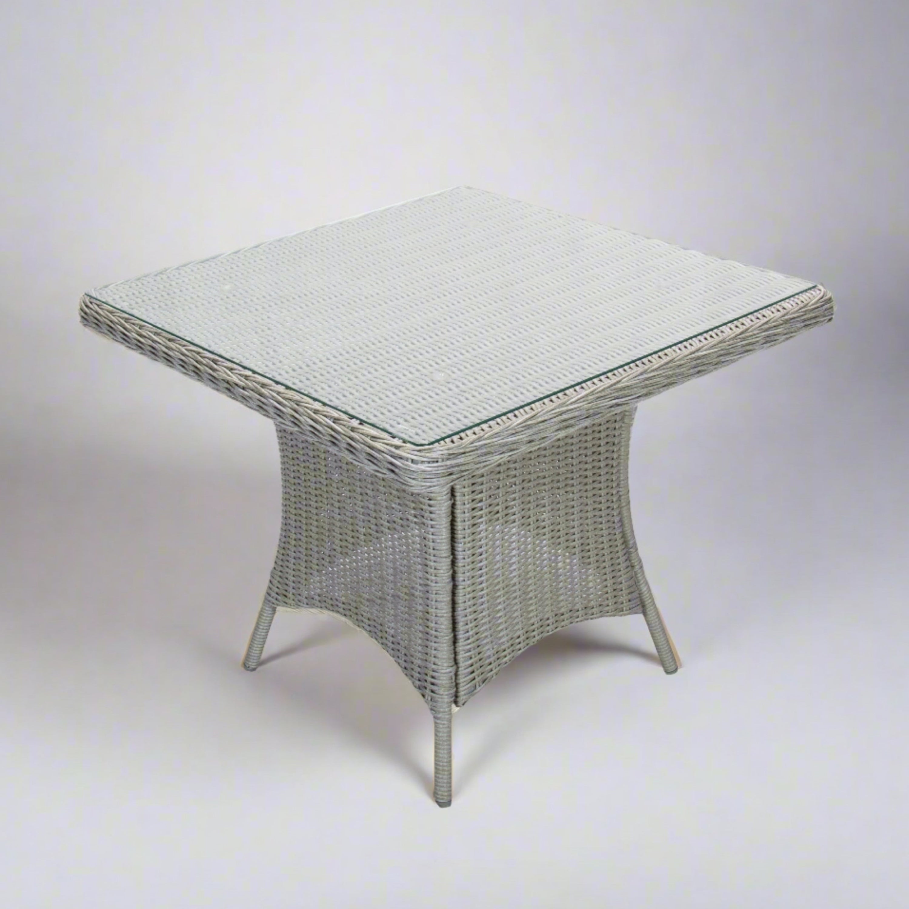 Grey rattan dining table only sale