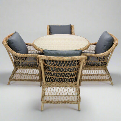 AMOIR-Outdoor-Poly-Rattan-Wicker-Dining-Set-4-Seat-Chair-Table-Natural-Brown-4