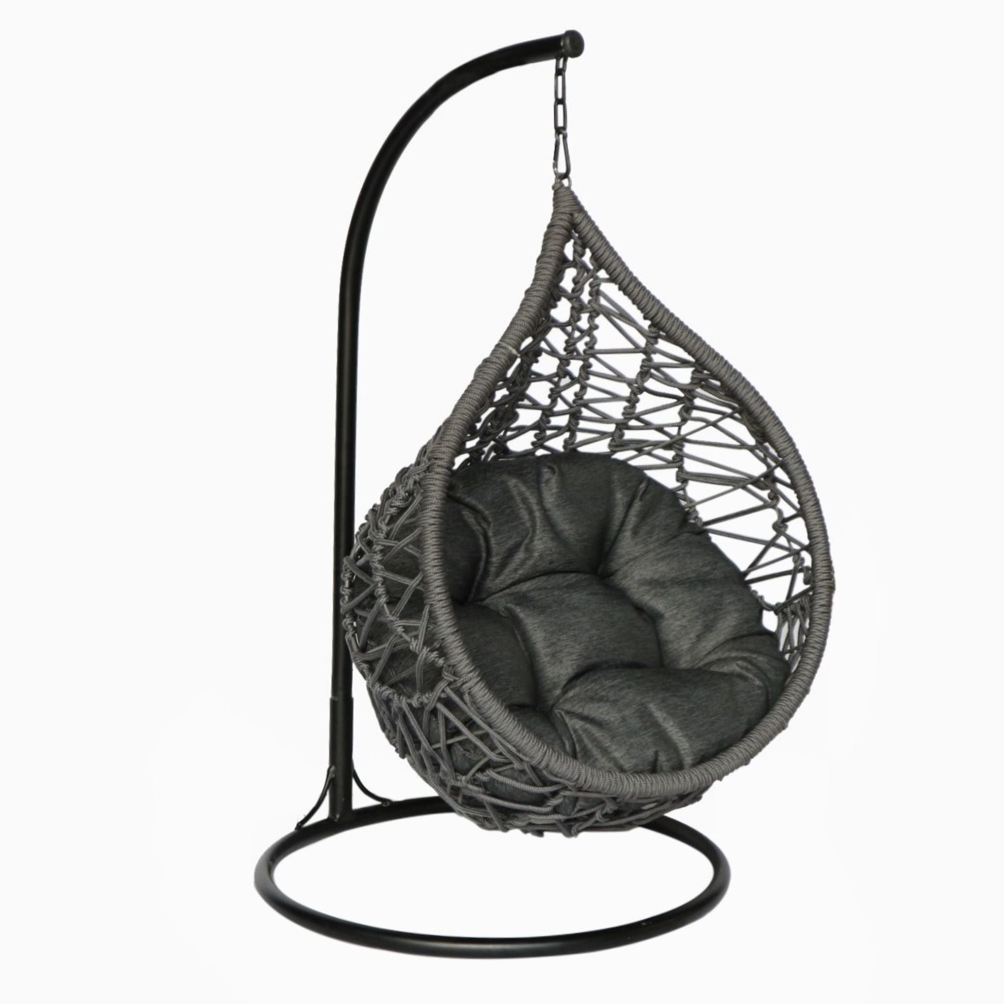 AMIRA Pet Swing Basket Bed Egg Chair for Small Cat Dog Grey