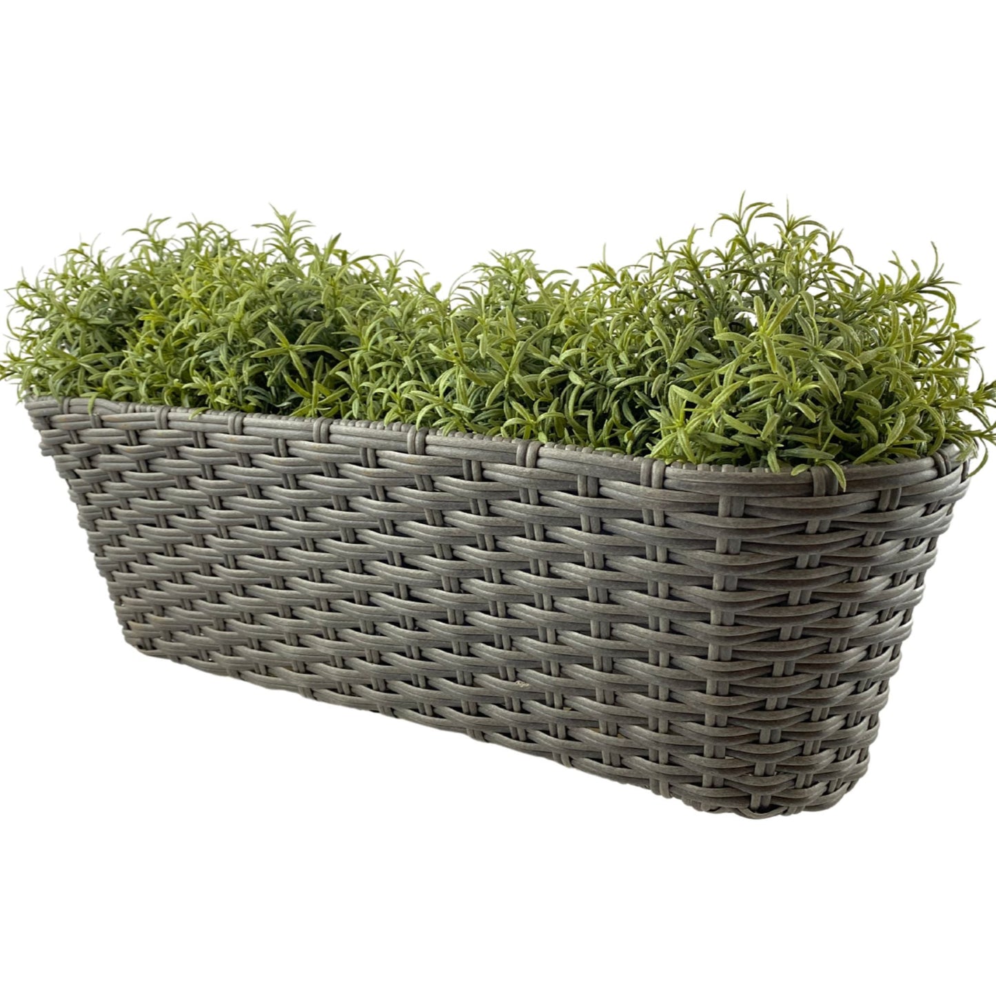 CLAUDE 2 Piece Set Poly Rattan Wicker Hanging Planter Wall Basket - Grey - Direct Factory Furniture Australia