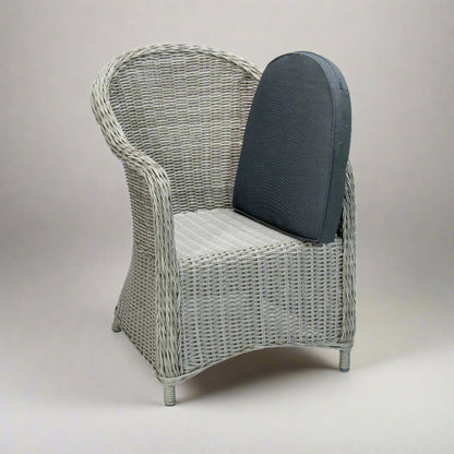 Outdoor wicker dining chair grey white