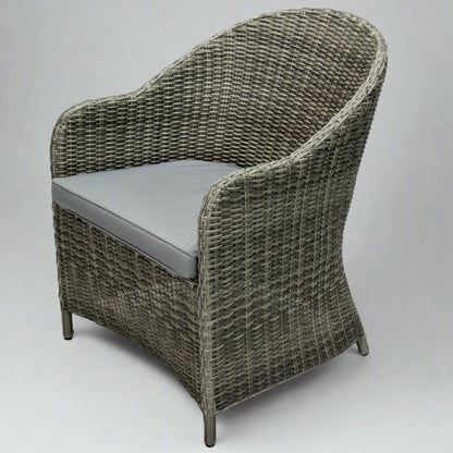 SORENTO | Poly Rattan Wicker Outdoor Dining Chair | Grey | Extra Wide