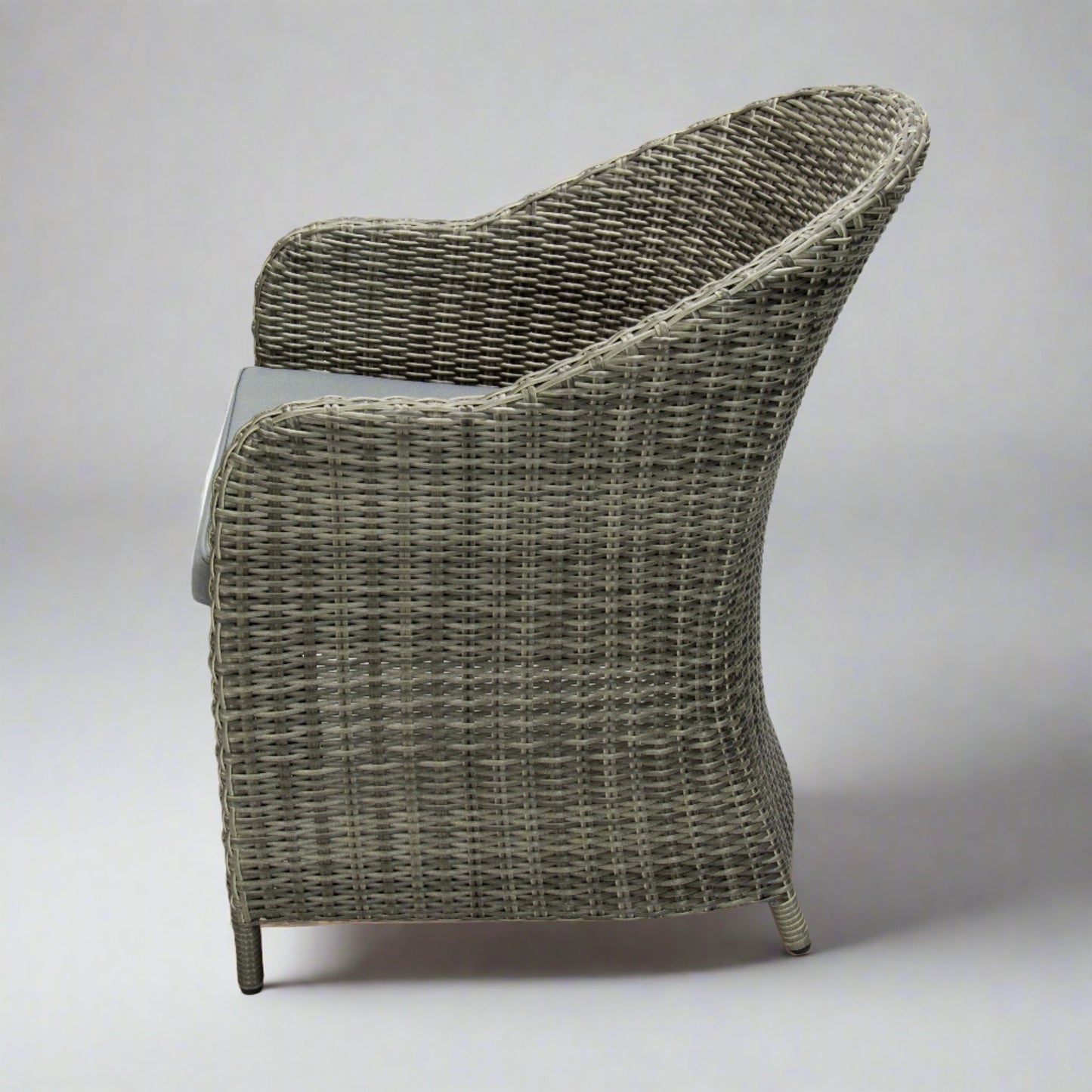 SORENTO | Poly Rattan Wicker Outdoor Dining Chair | Grey | Extra Wide