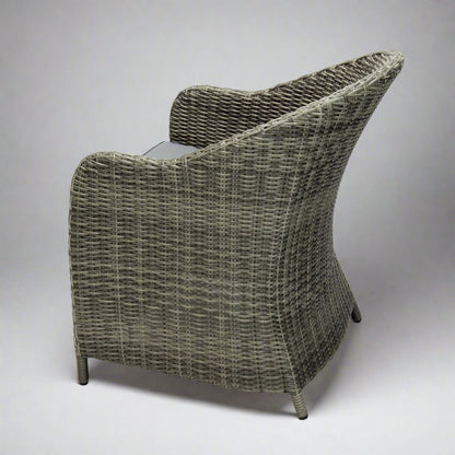 SORENTO | Poly Rattan Wicker Outdoor Dining Chair | Grey | Extra Wide