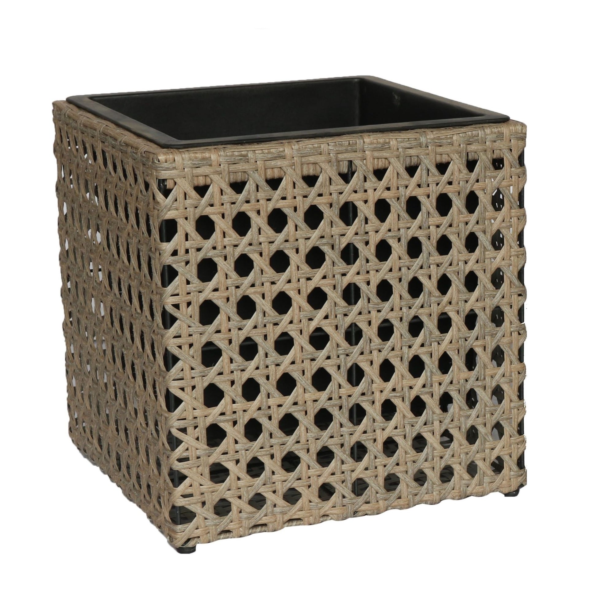 PINO 3 Piece Set Poly Rattan Wicker Large Planter Pot - Brown - Direct Factory Furniture Australia