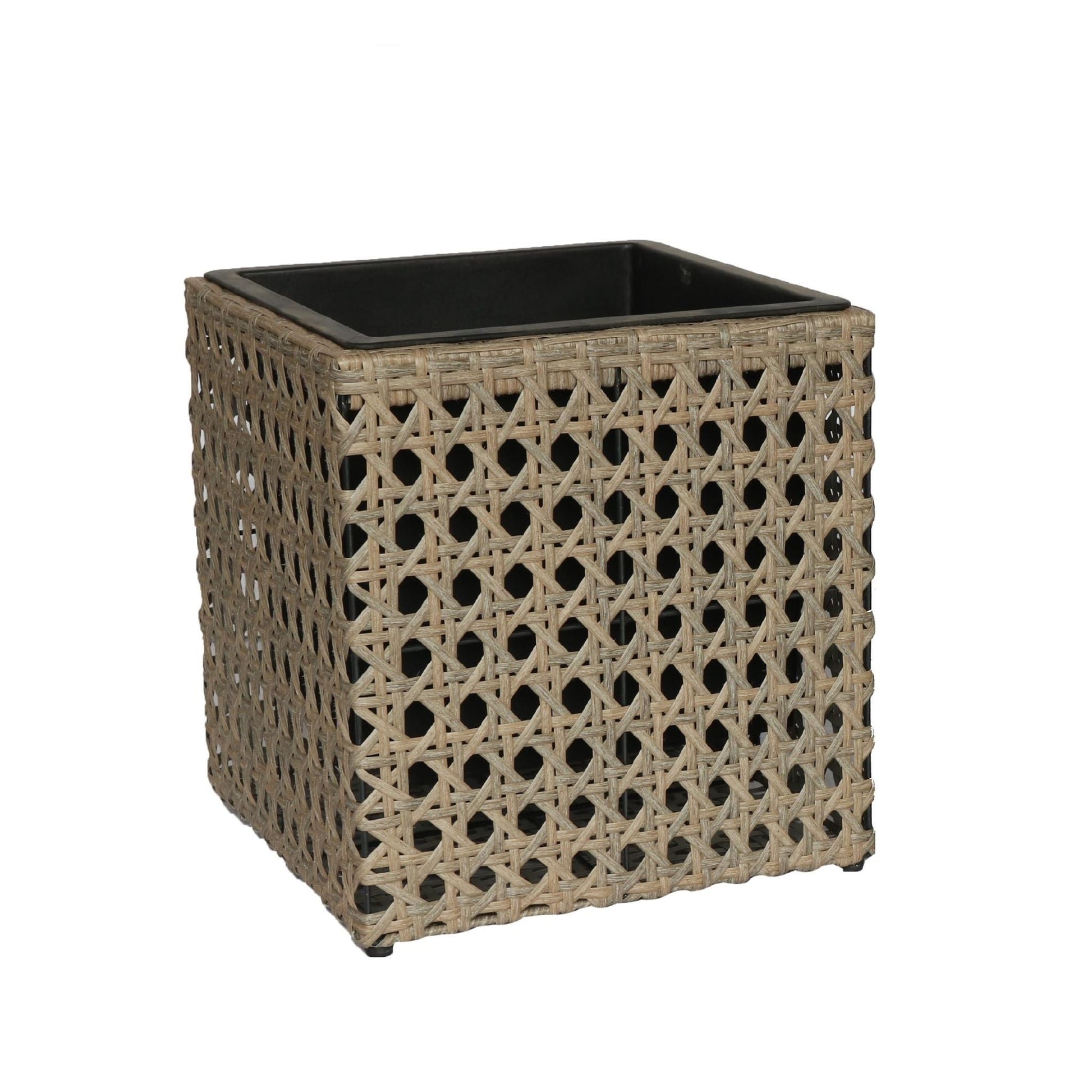 PINO 3 Piece Set Poly Rattan Wicker Large Planter Pot - Brown - Direct Factory Furniture Australia