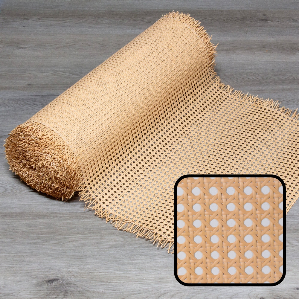 PLASTIC Rattan Cane Webbing | HEX Circle | BEIGE