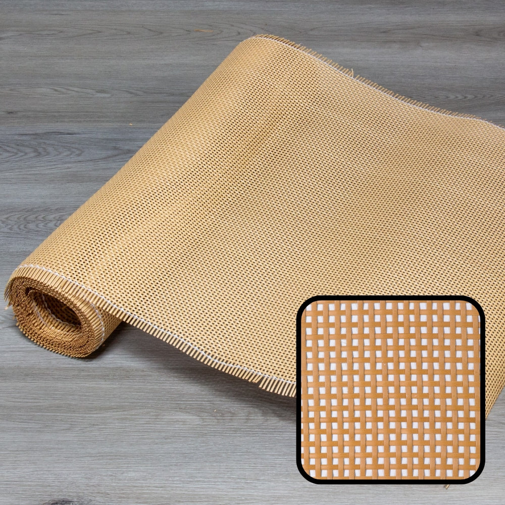 PLASTIC Rattan Cane Webbing | RADIO Square | BROWN