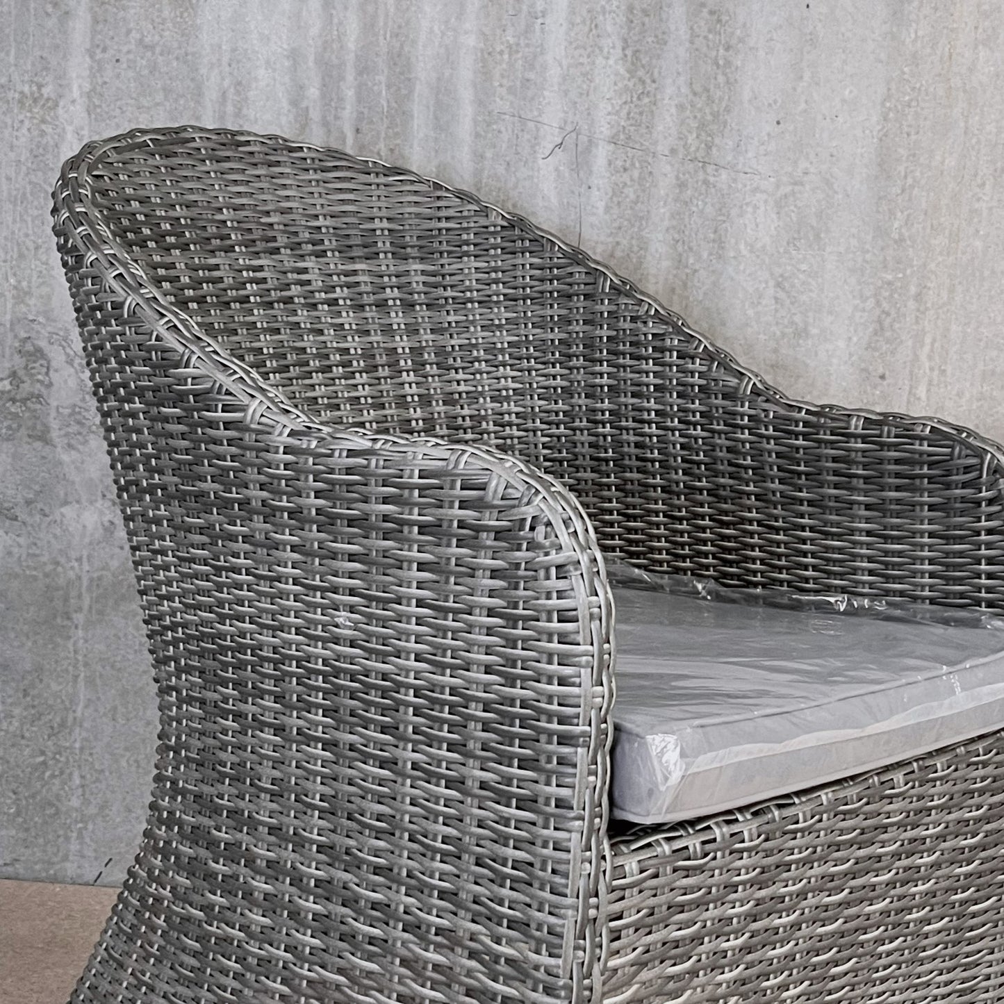 SORENTO | Poly Rattan Wicker Outdoor Dining Chair | Grey | Extra Wide