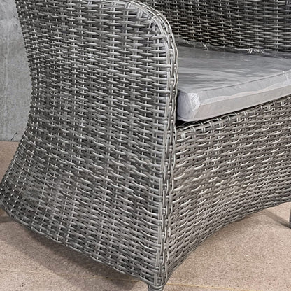 SORENTO | Poly Rattan Wicker Outdoor Dining Chair | Grey | Extra Wide