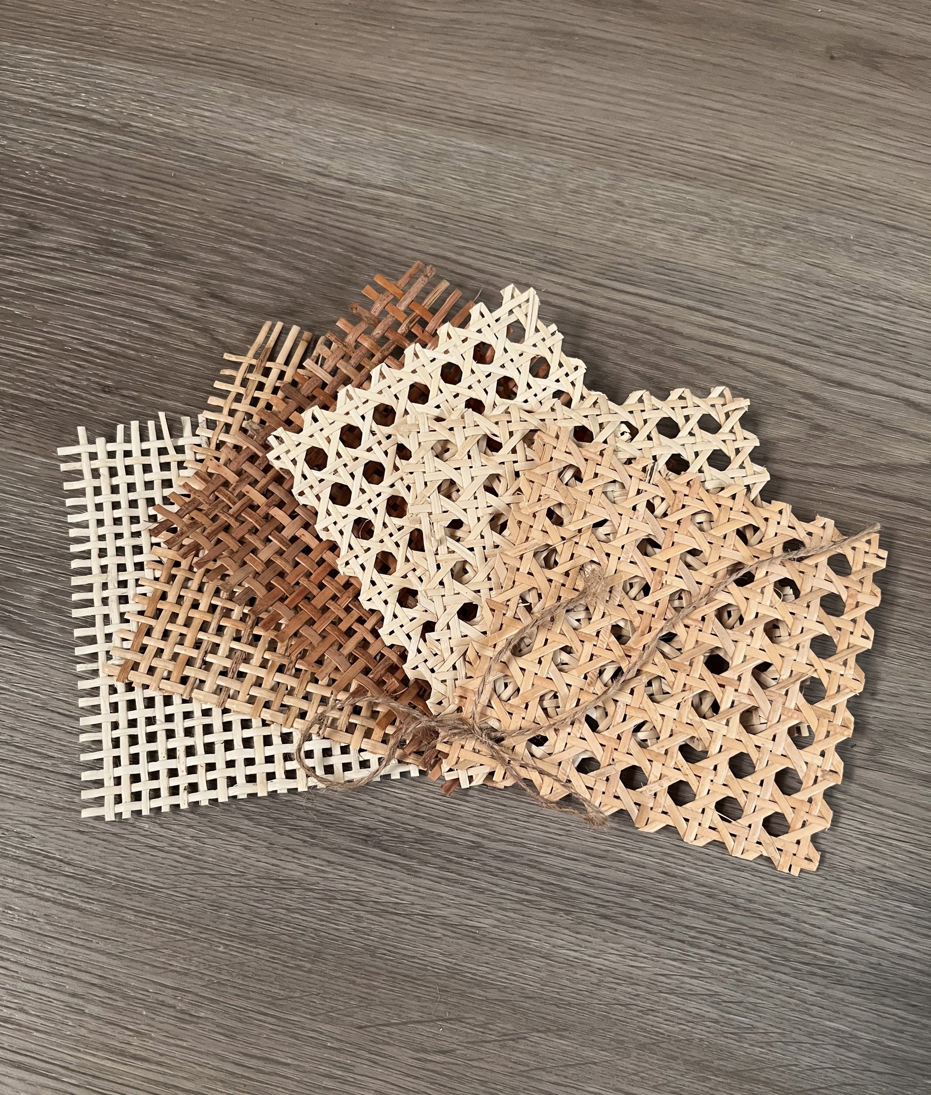 Plastic Rattan Webbing Mesh-Open Weave Hexagonal Pattern-Light