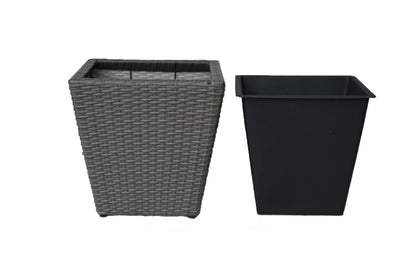 SERENO Poly Rattan Wicker Large Planter Pot - Grey - Direct Factory Furniture Australia