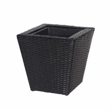 SERENO Poly Rattan Wicker Large Planter Pot - Black - Direct Factory Furniture Australia