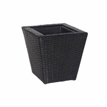 SERENO Poly Rattan Wicker Large Planter Pot - Black - Direct Factory Furniture Australia